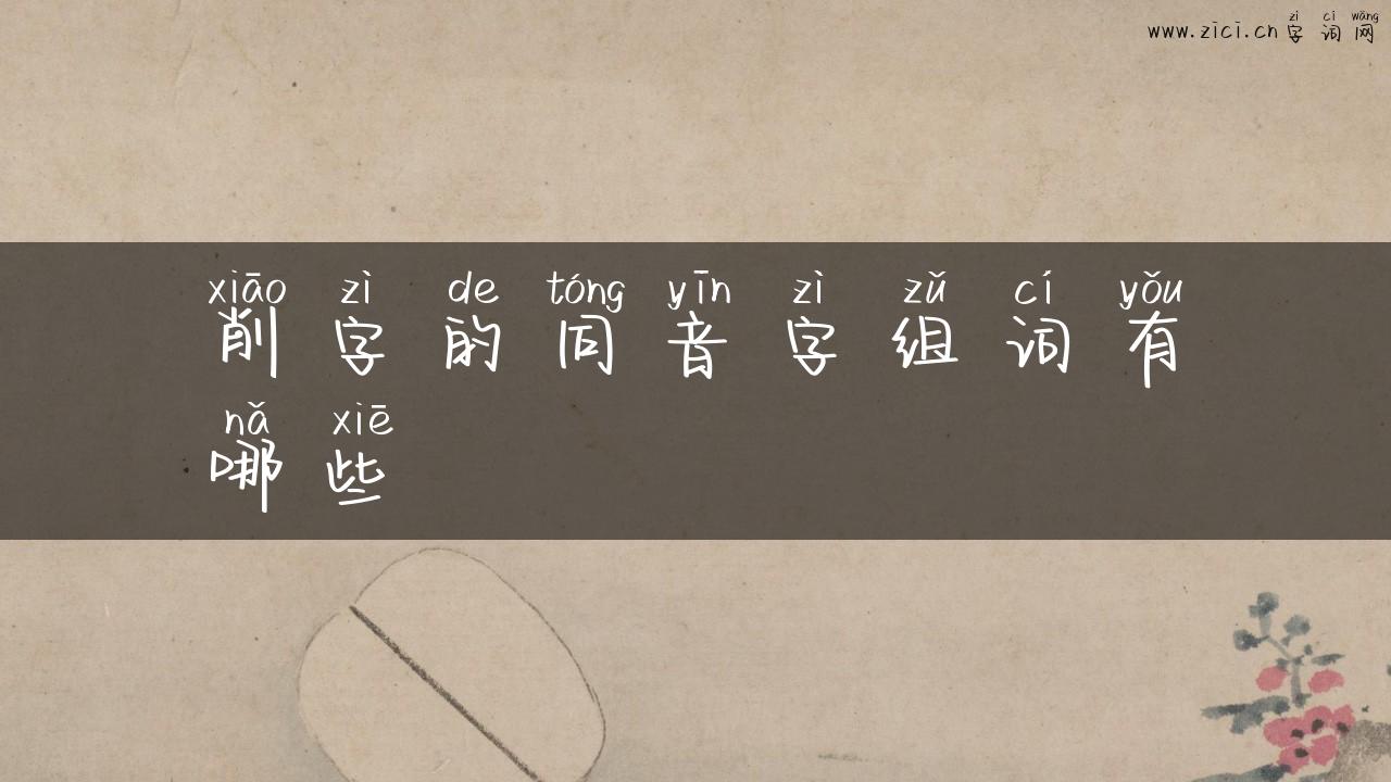 削字的同音字组词有哪些