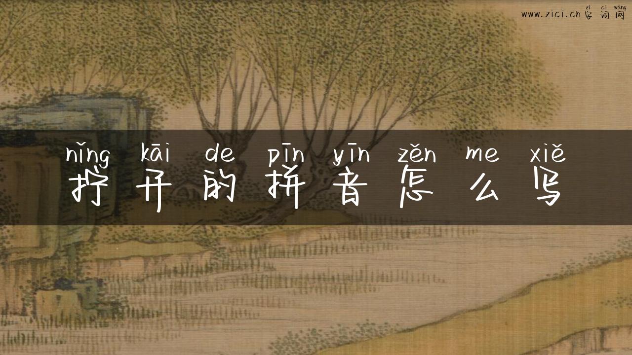 拧开的拼音怎么写