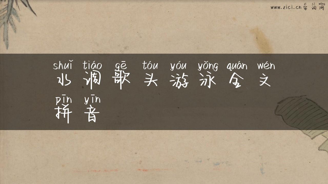 水调歌头游泳全文拼音