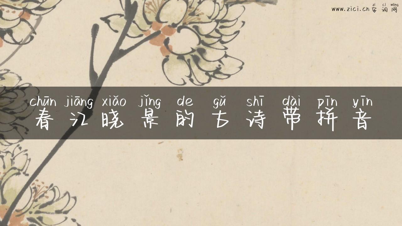 春江晓景的古诗带拼音
