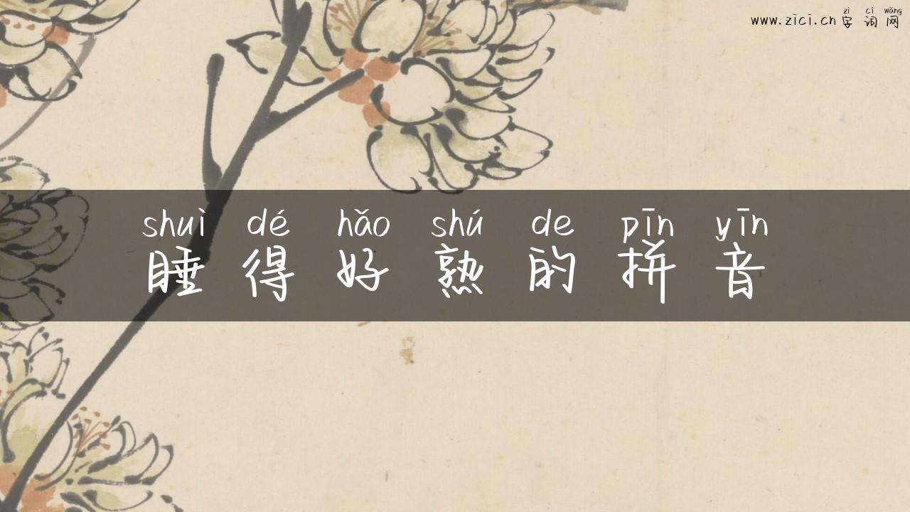 睡得好熟的拼音