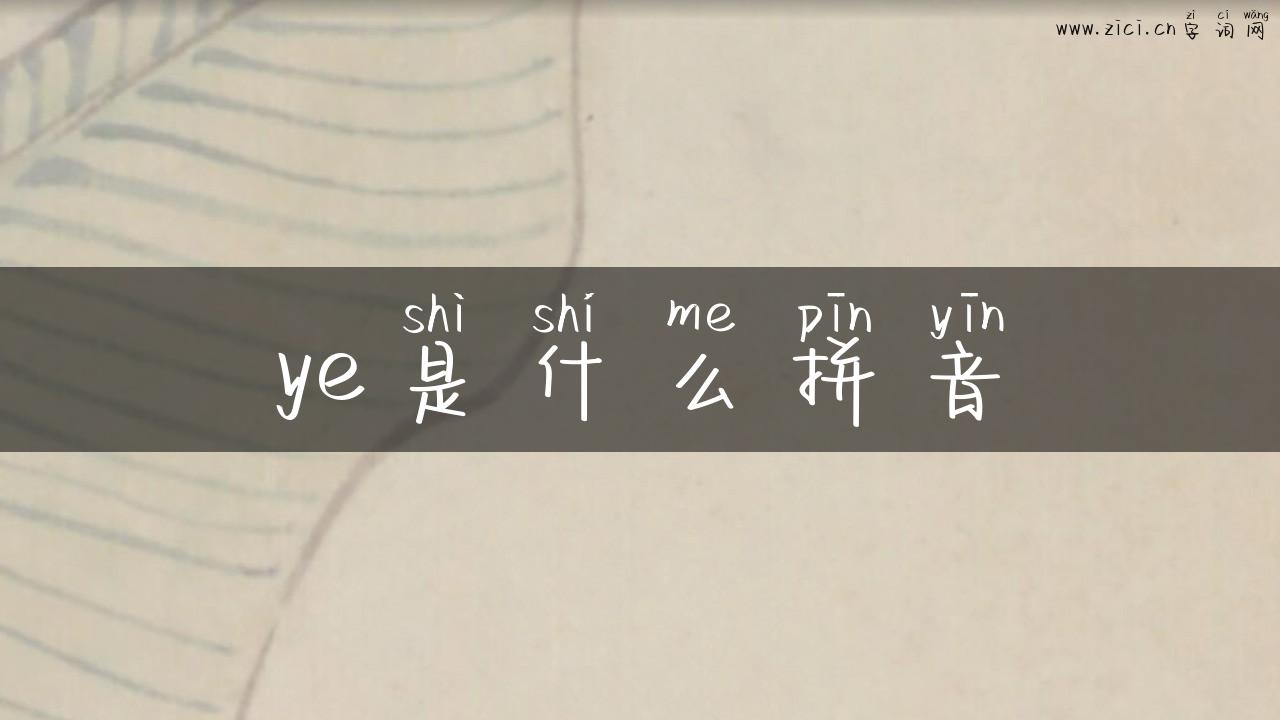 ye是什么拼音