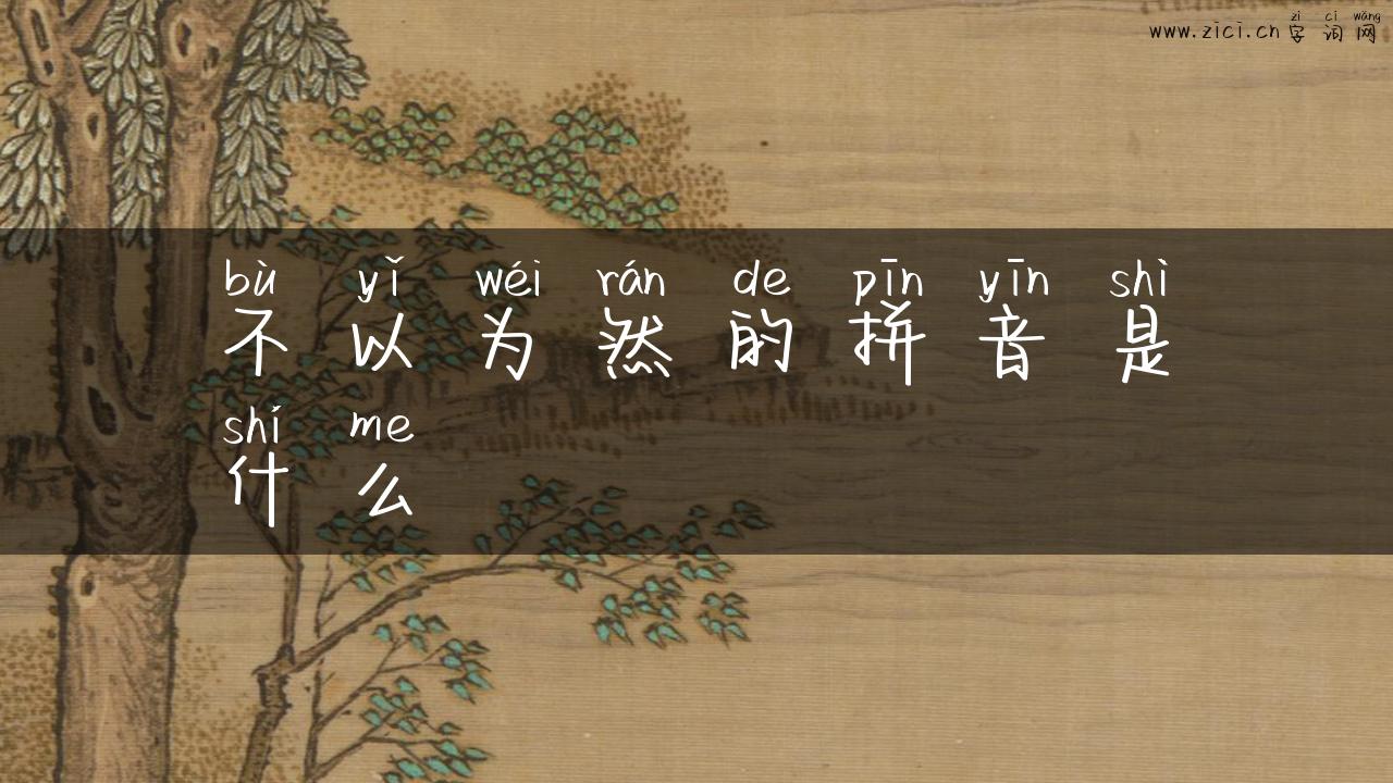 不以为然的拼音是什么