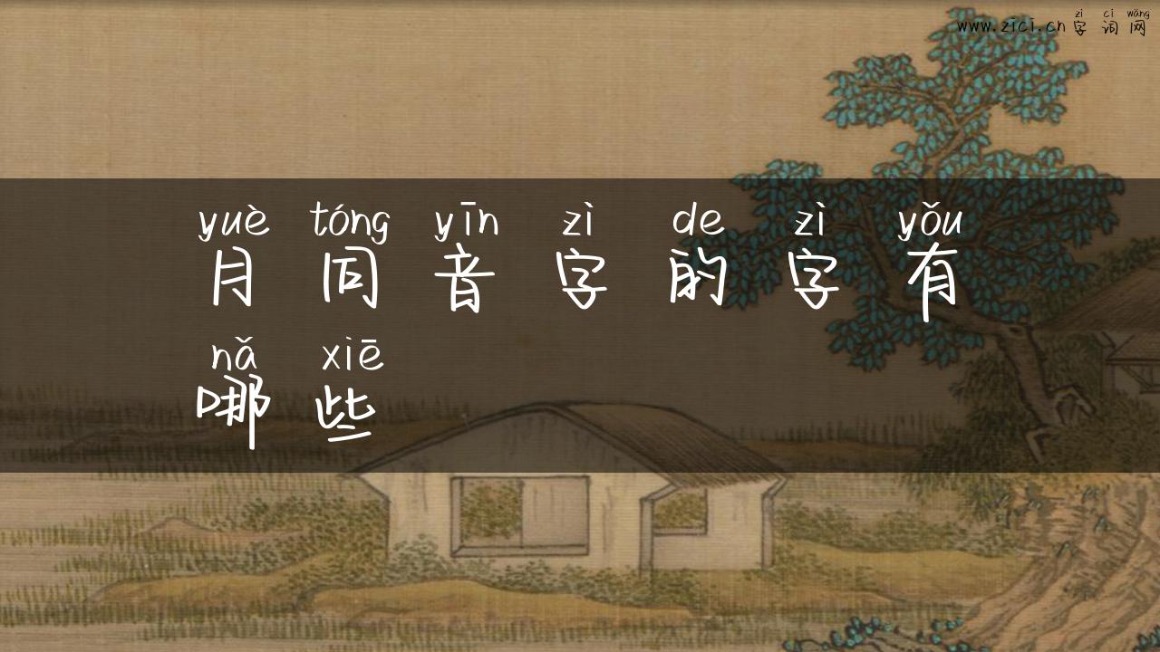 月同音字的字有哪些