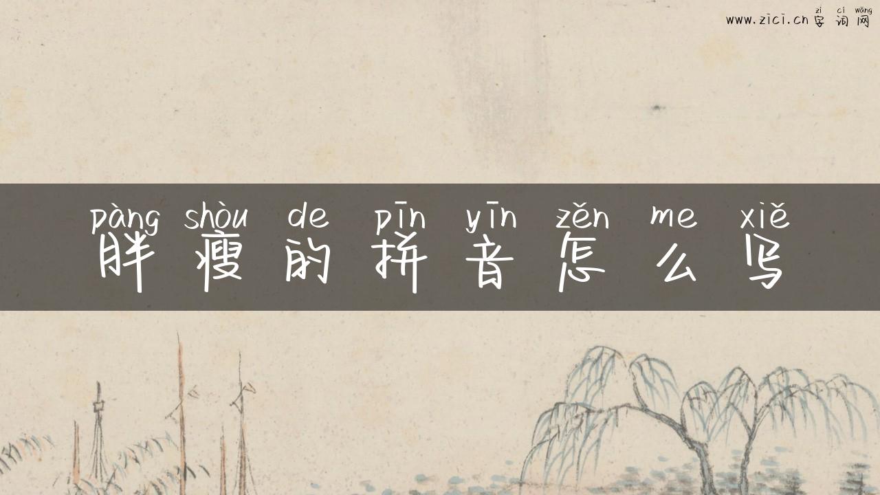 胖瘦的拼音怎么写