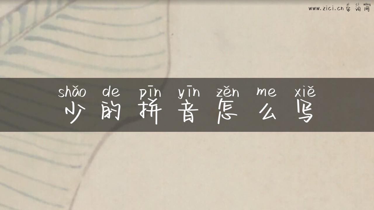 少的拼音怎么写
