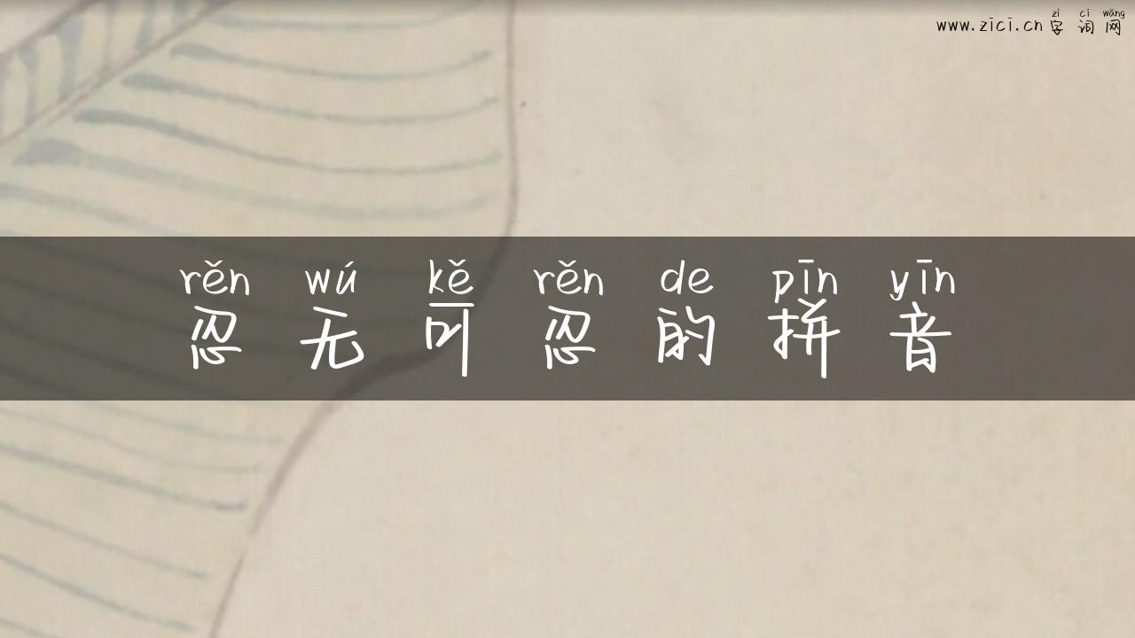 忍无可忍的拼音