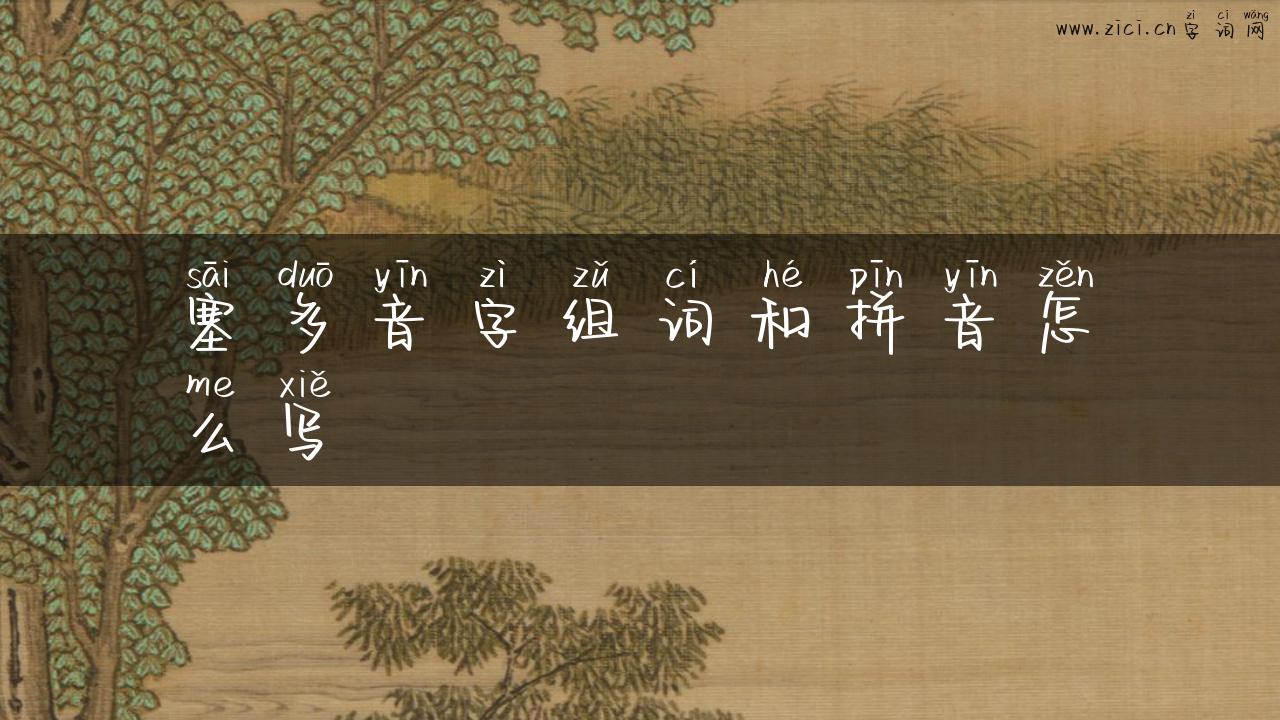 塞多音字组词和拼音怎么写
