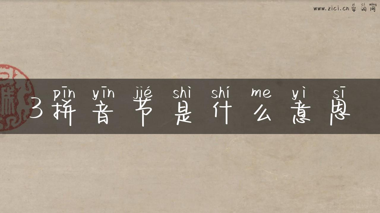 3拼音节是什么意思