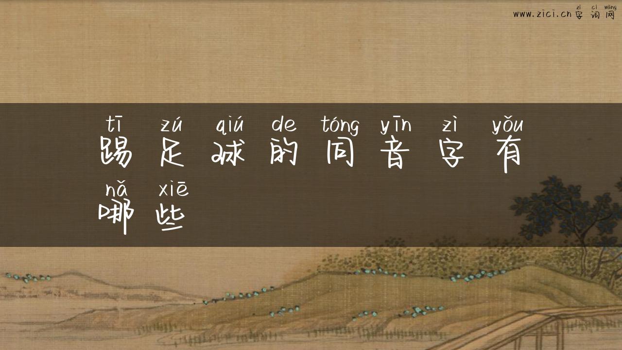 踢足球的同音字有哪些