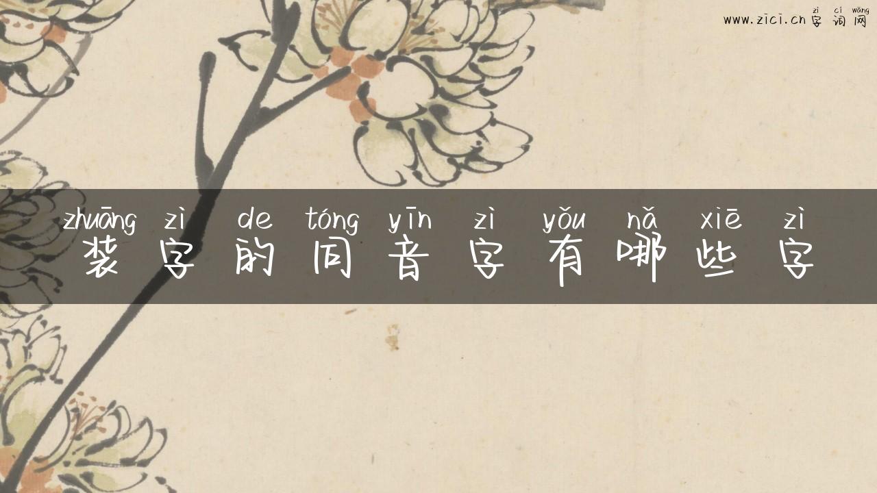 装字的同音字有哪些字