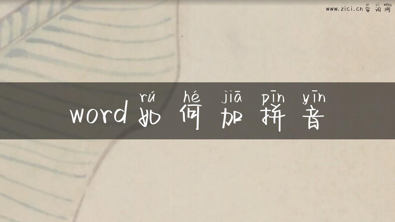 word如何加拼音
