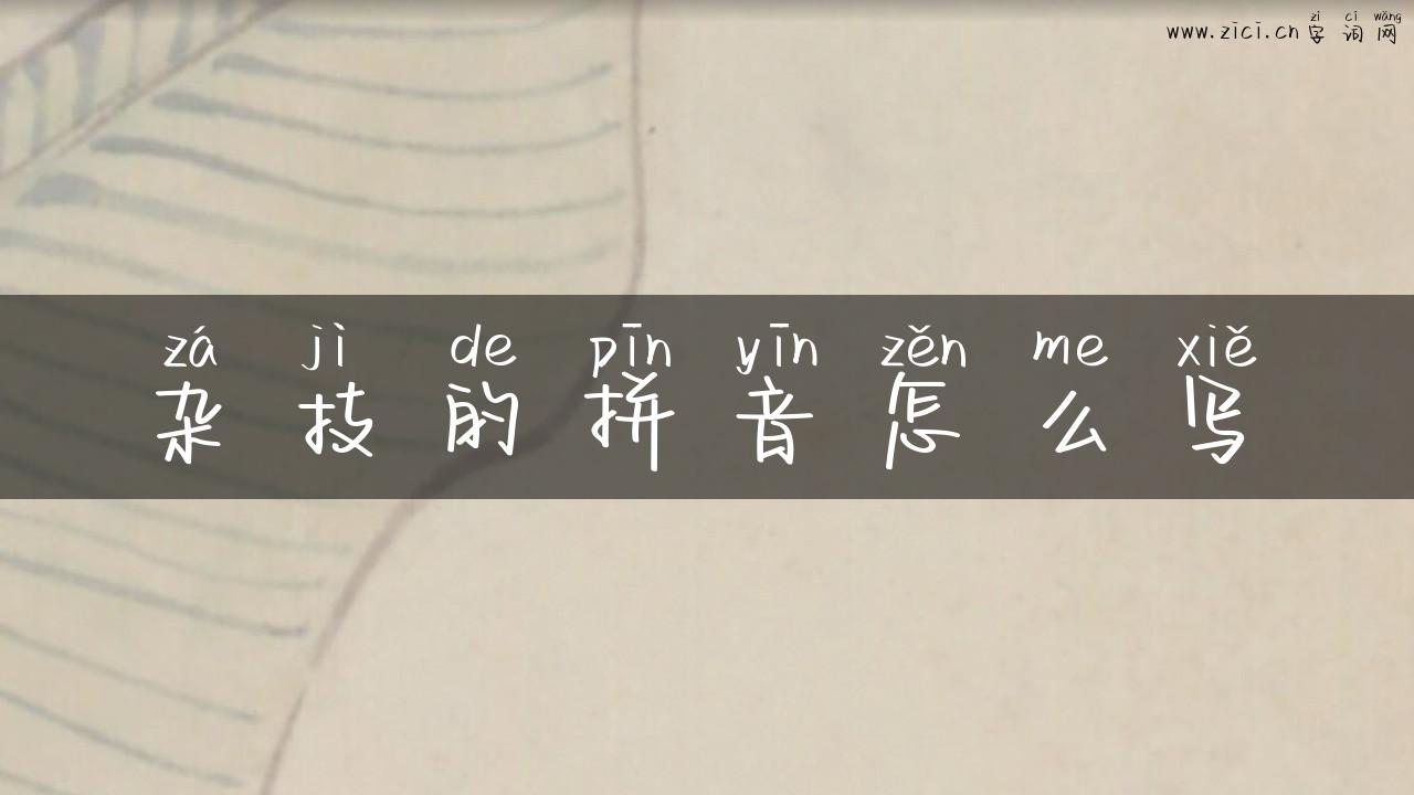 杂技的拼音怎么写