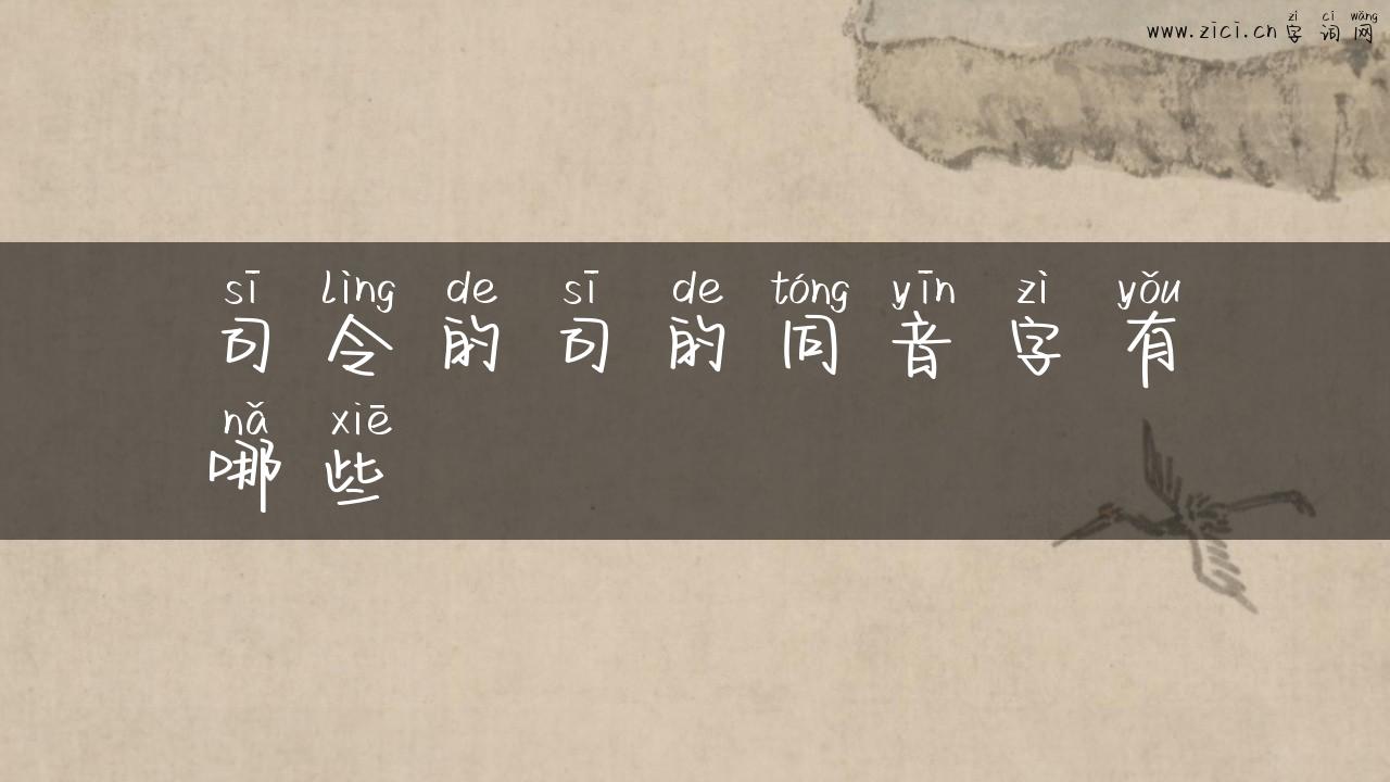 司令的司的同音字有哪些