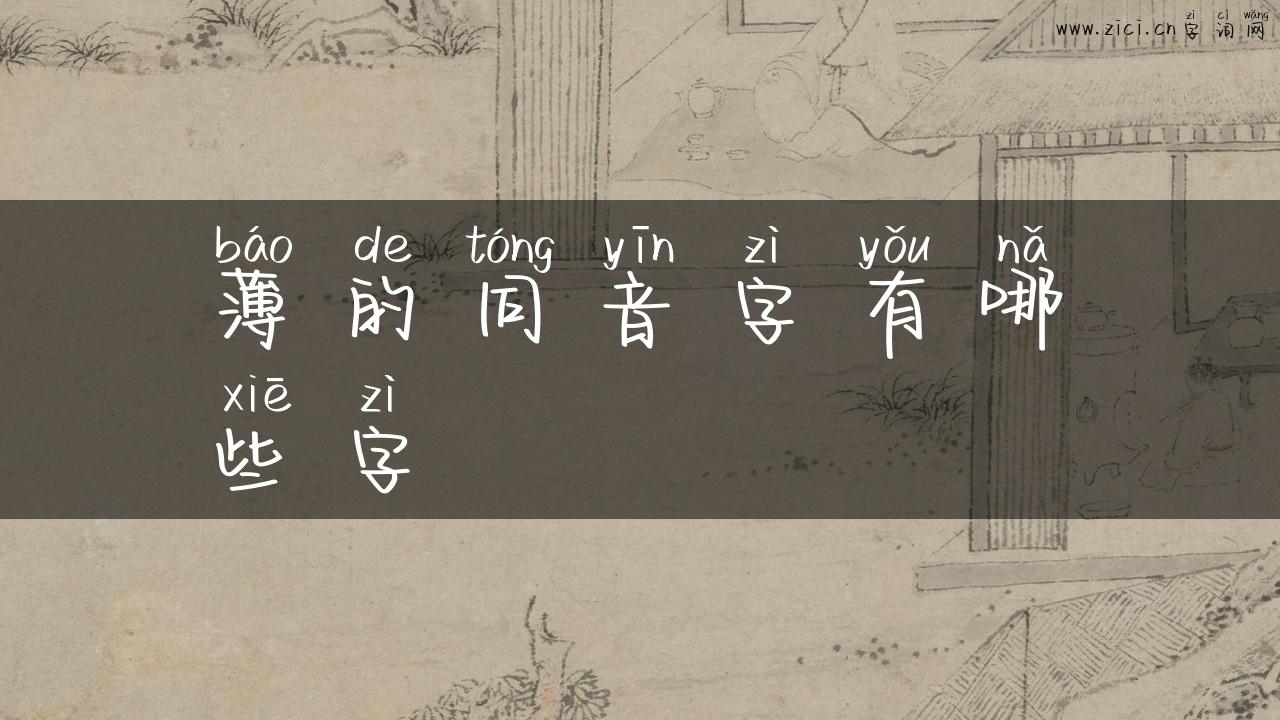 薄的同音字有哪些字