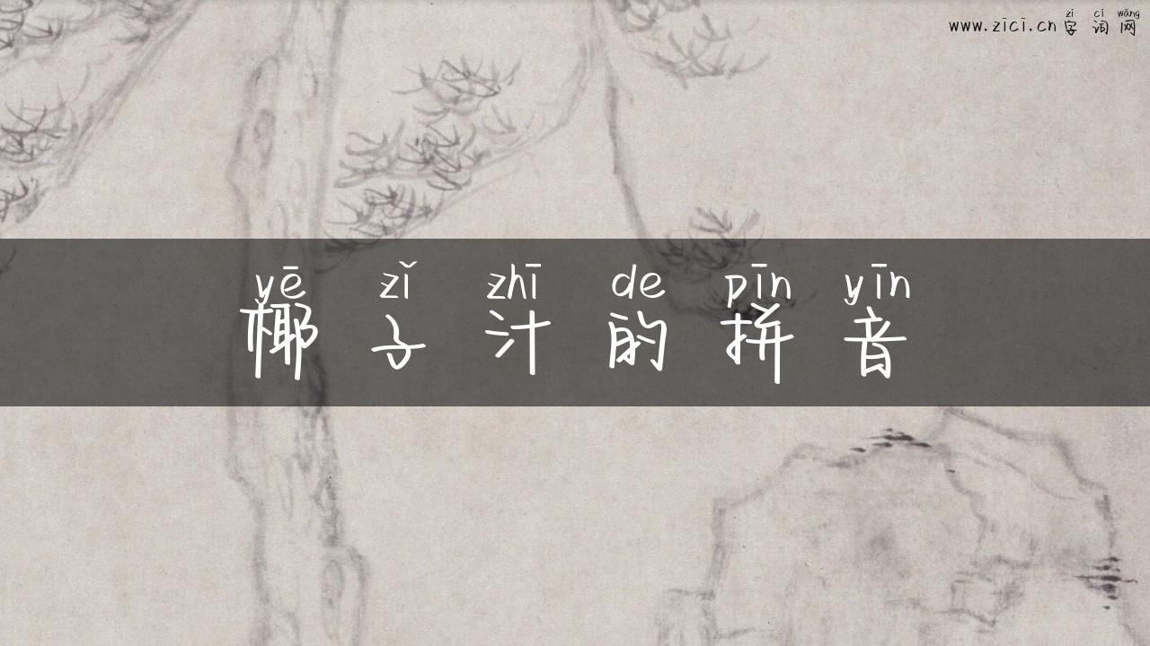 椰子汁的拼音