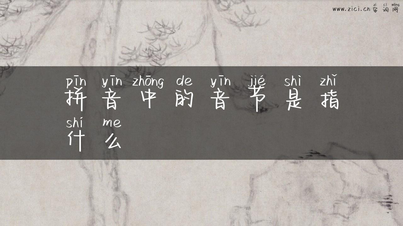 拼音中的音节是指什么