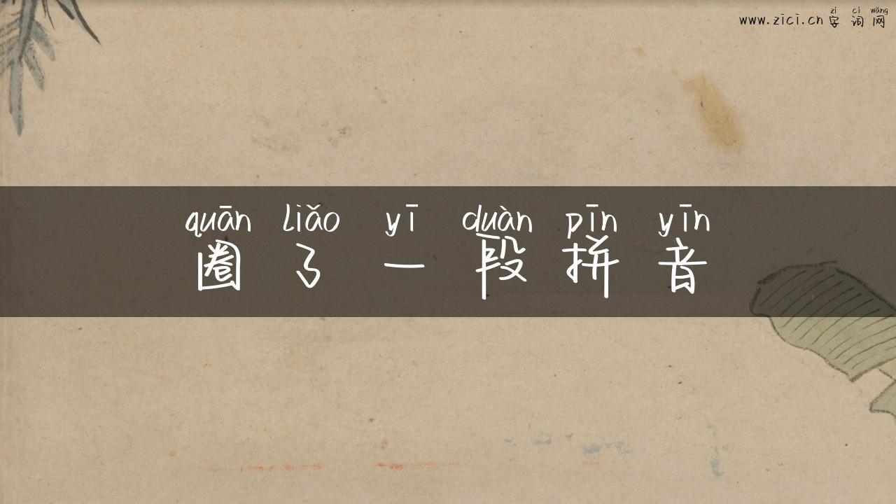 圈了一段拼音
