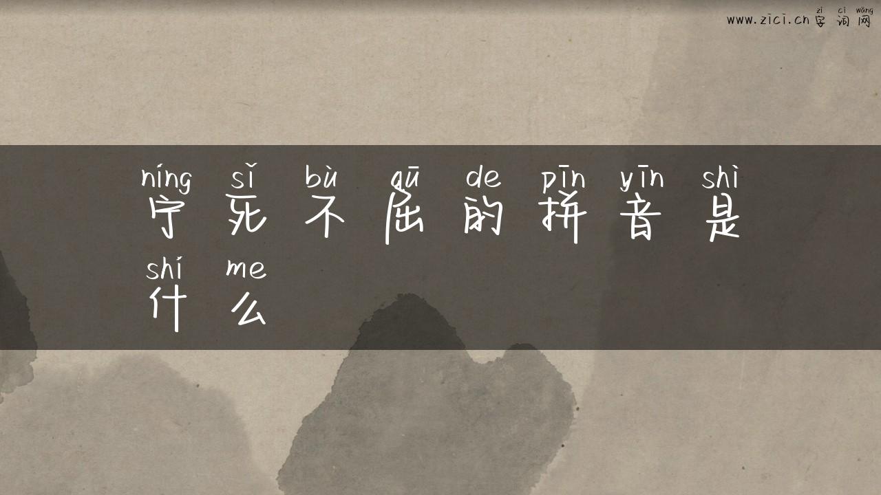 宁死不屈的拼音是什么