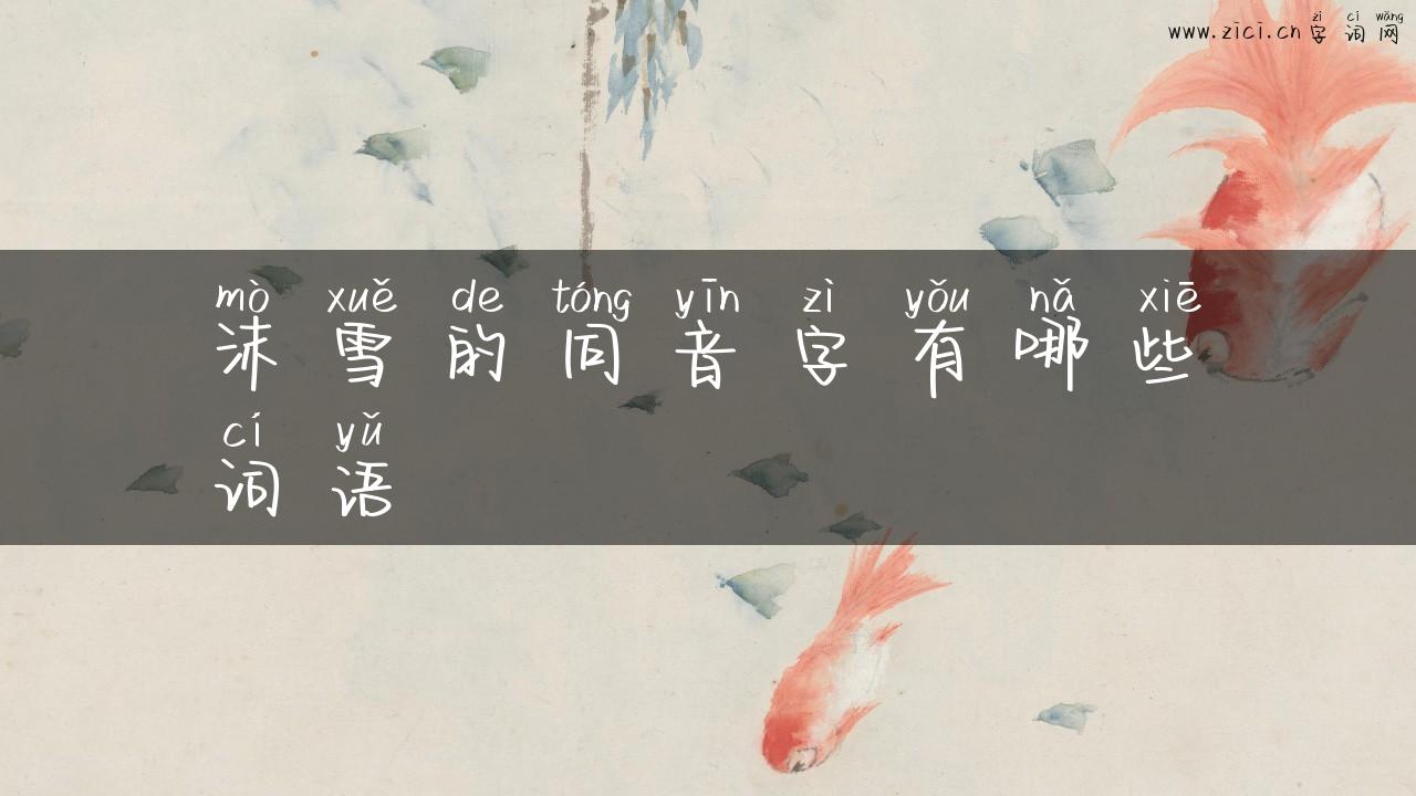 沫雪的同音字有哪些词语