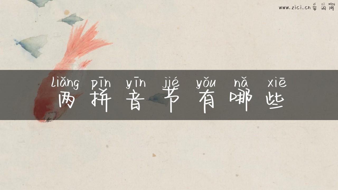 两拼音节有哪些