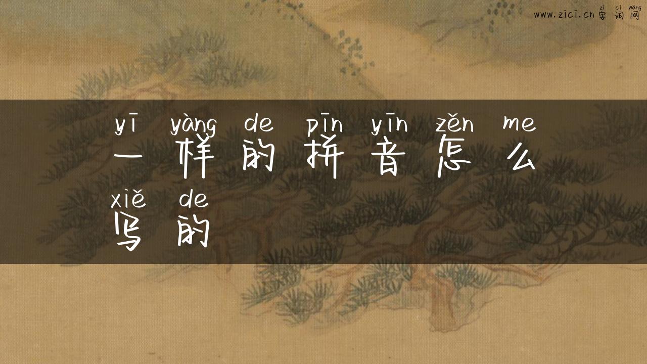 一样的拼音怎么写的