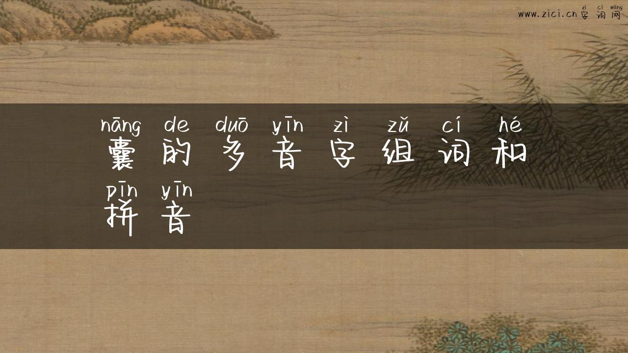 囊的多音字组词和拼音