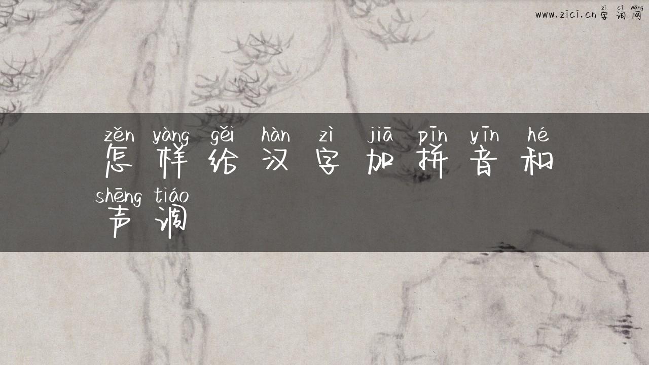 怎样给汉字加拼音和声调
