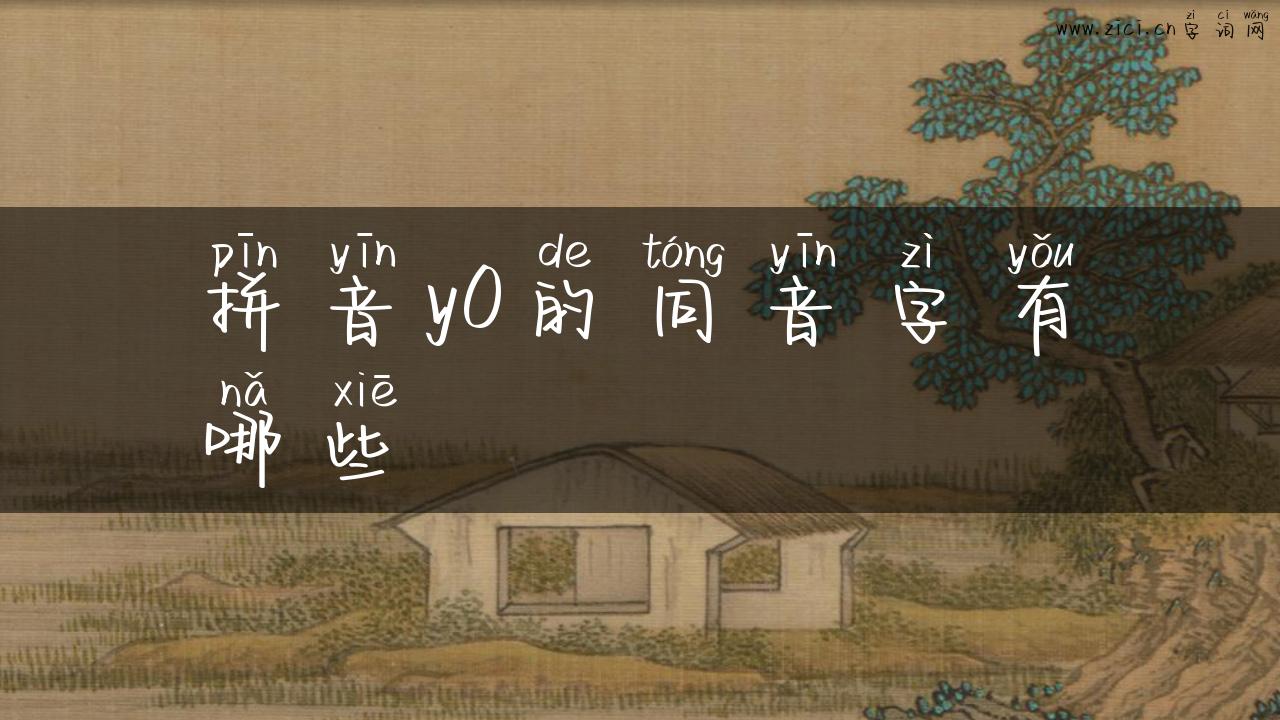 拼音y0的同音字有哪些