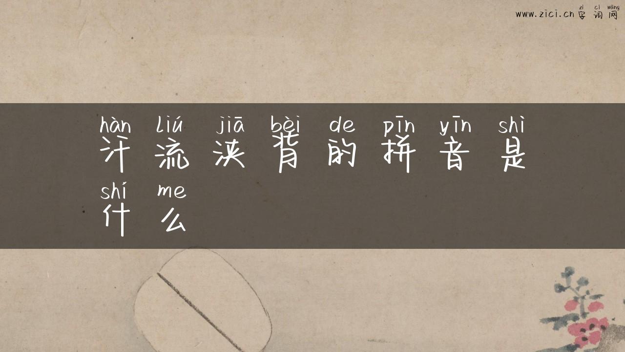 汗流浃背的拼音是什么