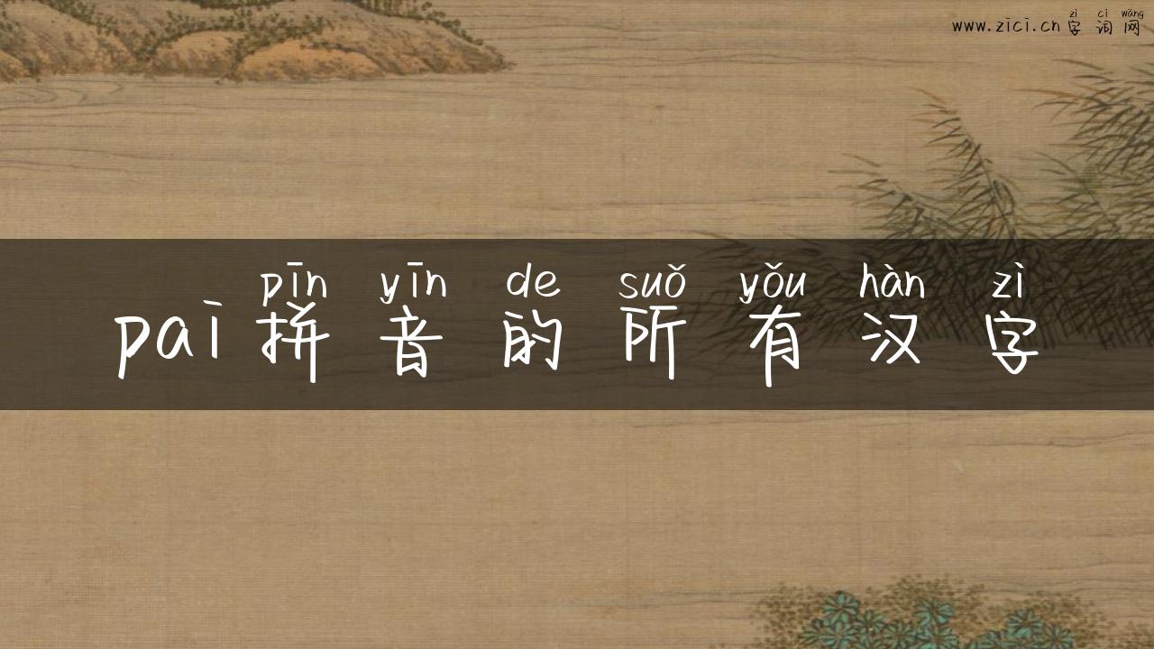 pai拼音的所有汉字