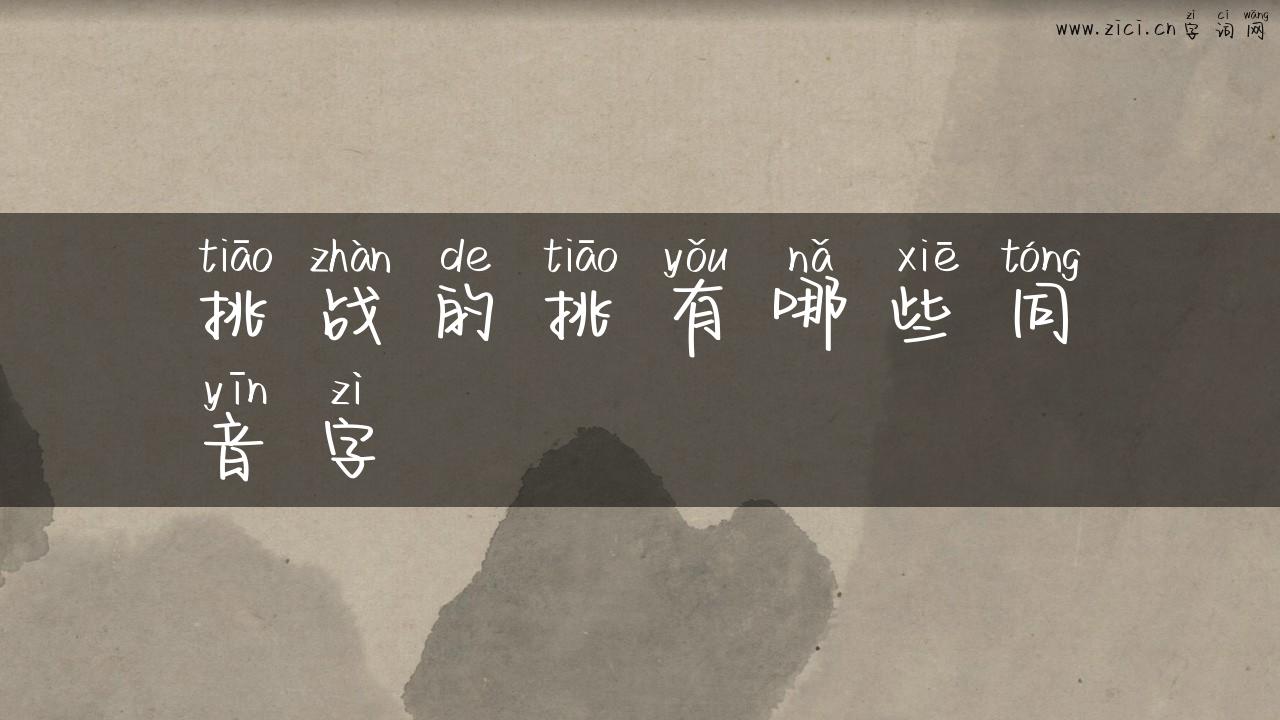 挑战的挑有哪些同音字