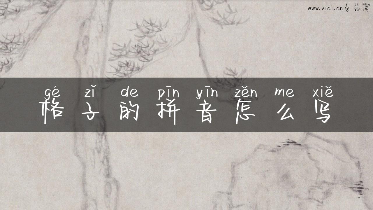 格子的拼音怎么写