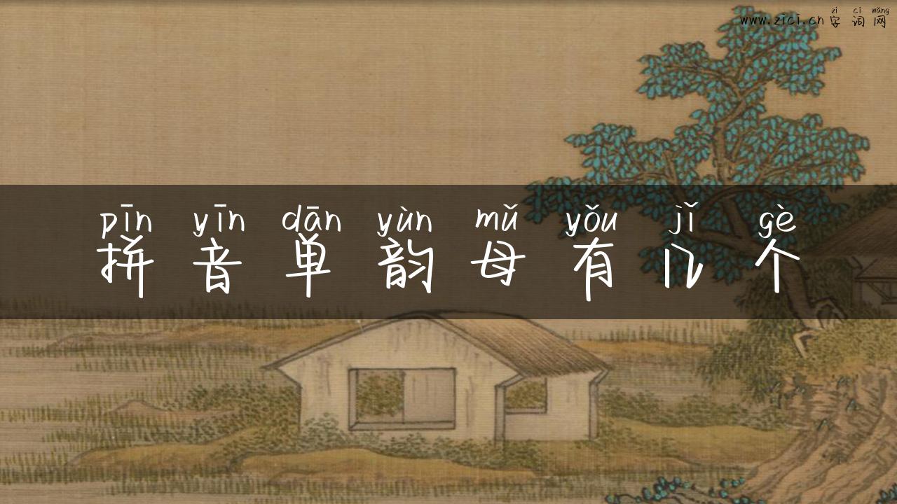 拼音单韵母有几个