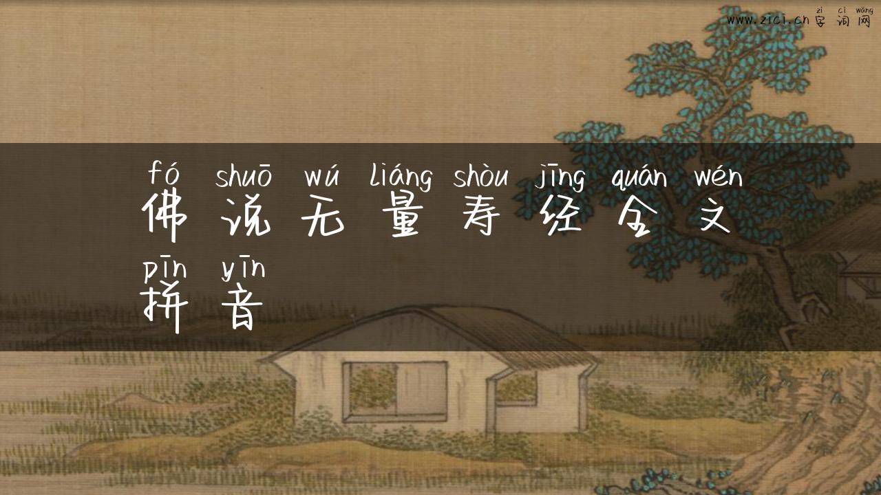 佛说无量寿经全文拼音