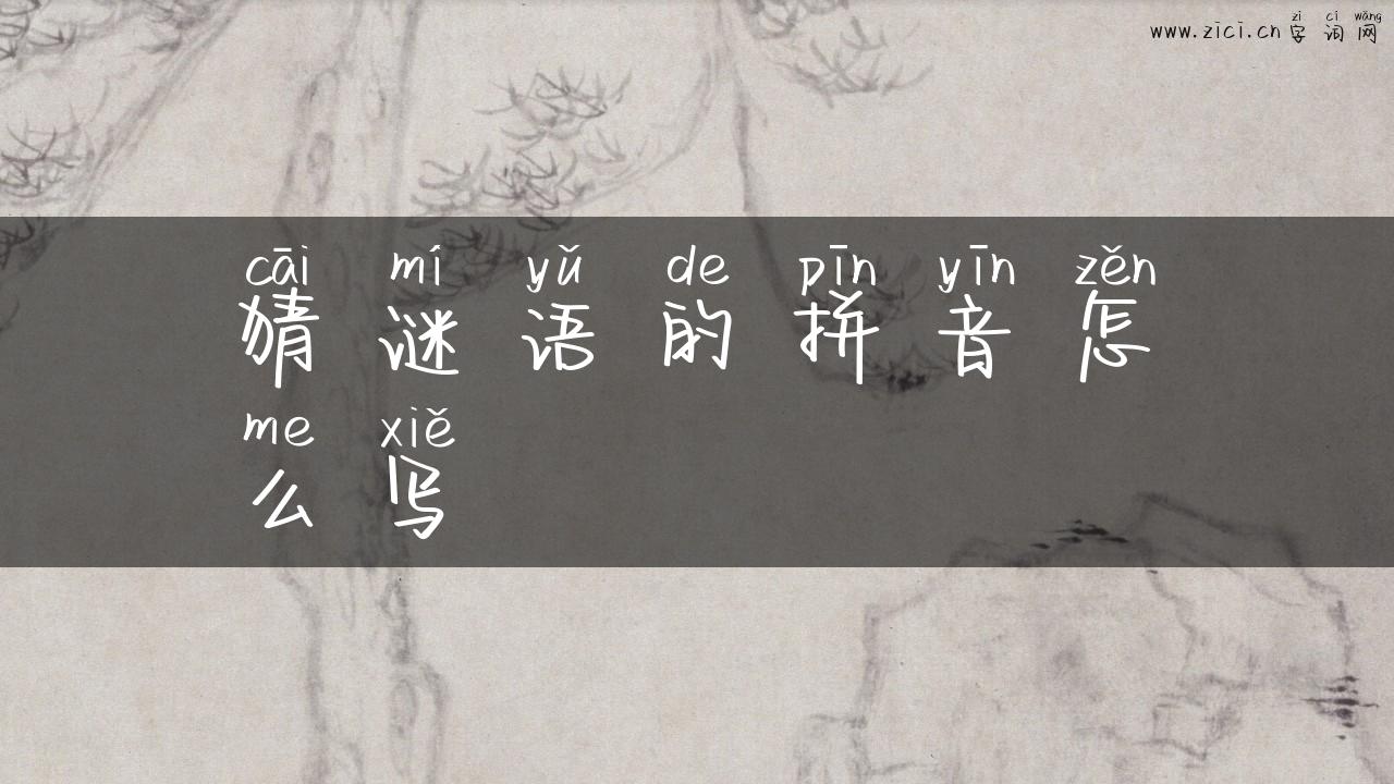 猜谜语的拼音怎么写
