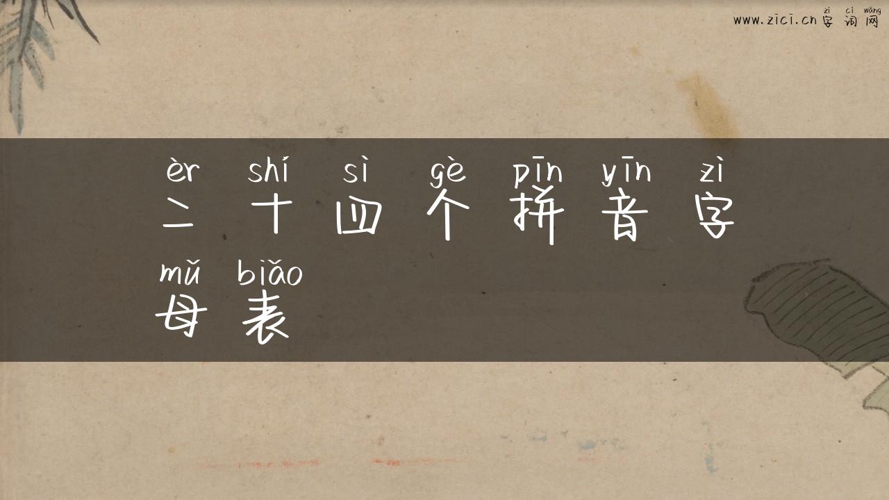 二十四个拼音字母表