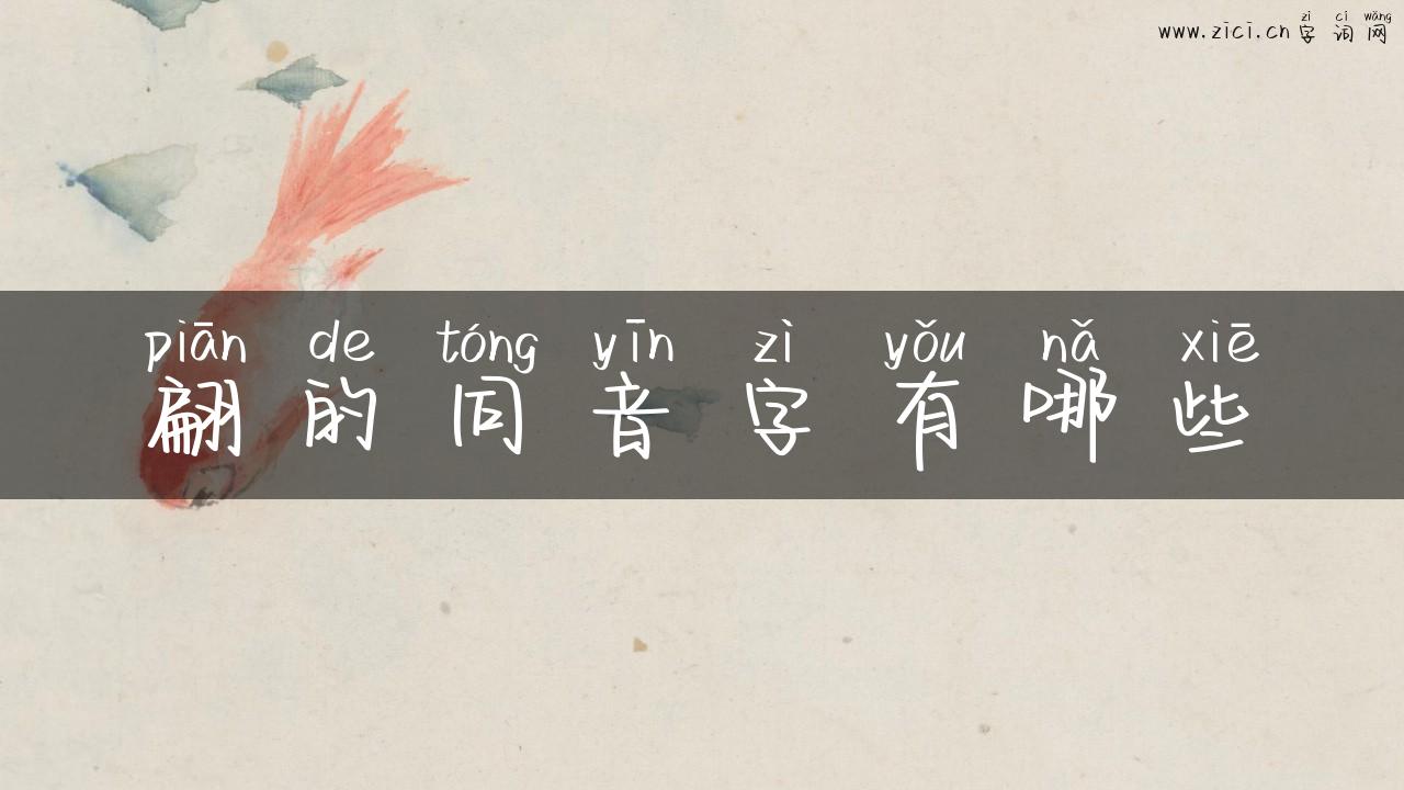 翩的同音字有哪些