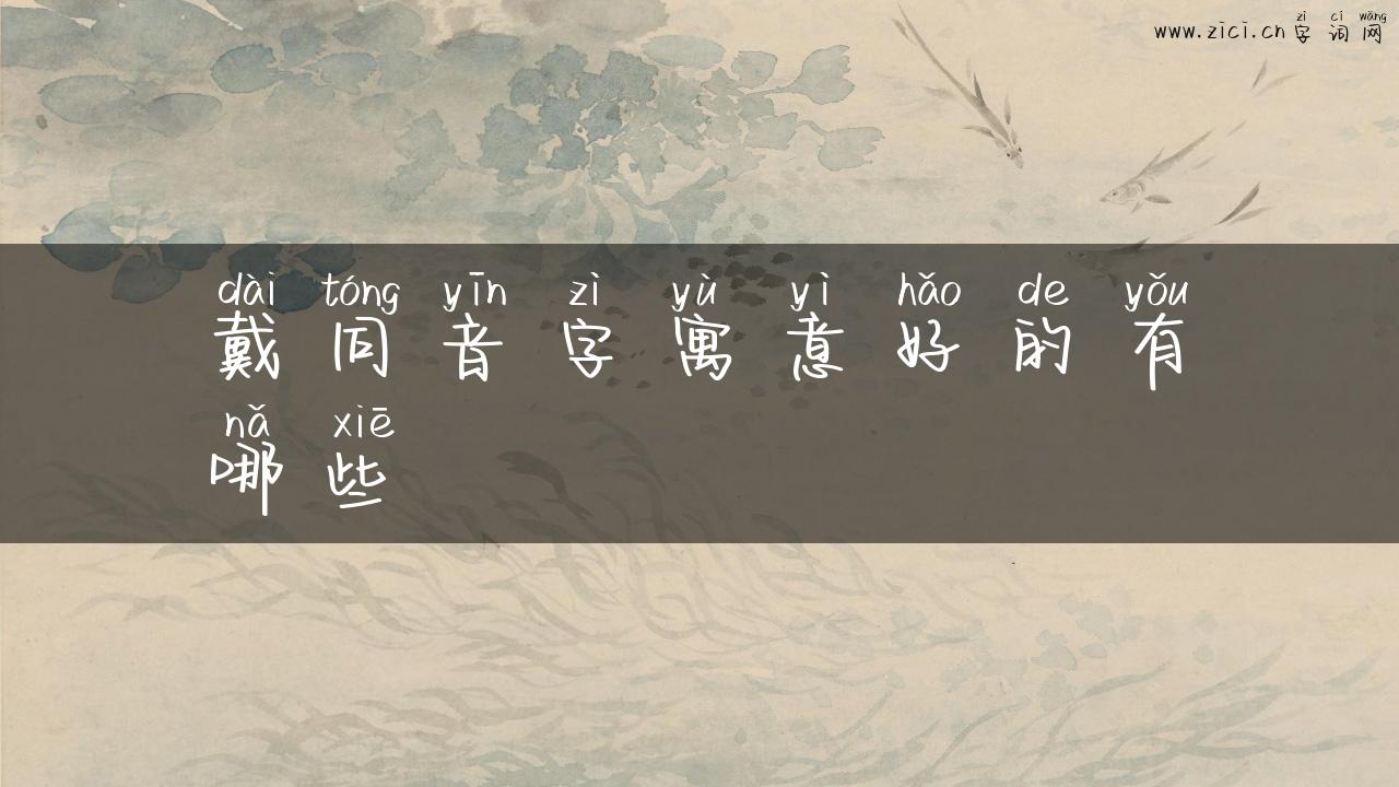 戴同音字寓意好的有哪些