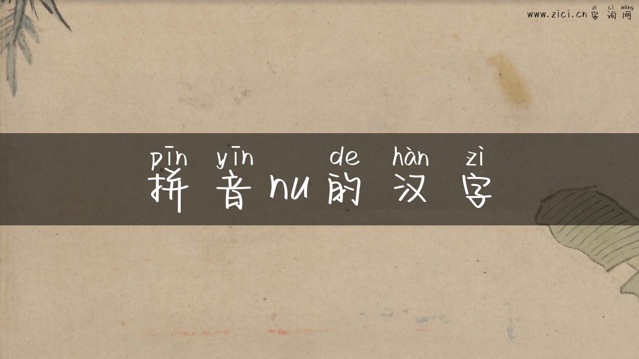 拼音nu的汉字