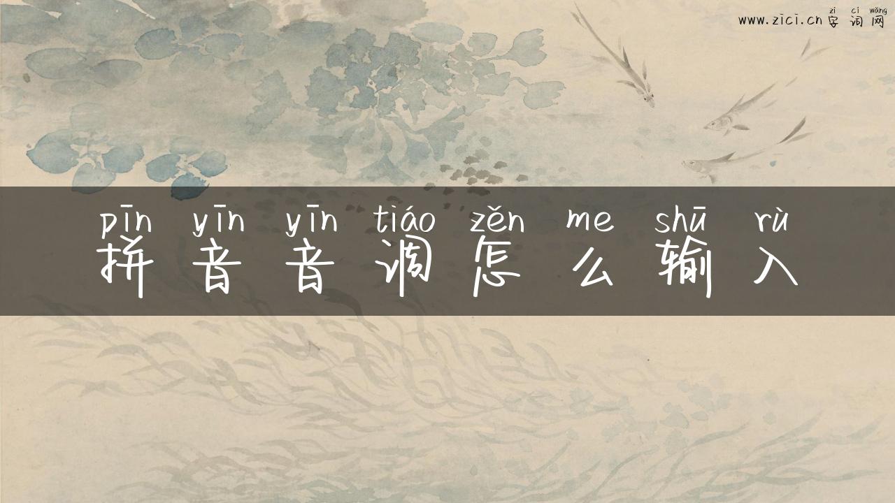 拼音音调怎么输入