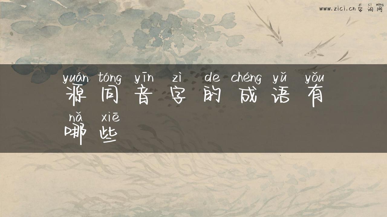 源同音字的成语有哪些