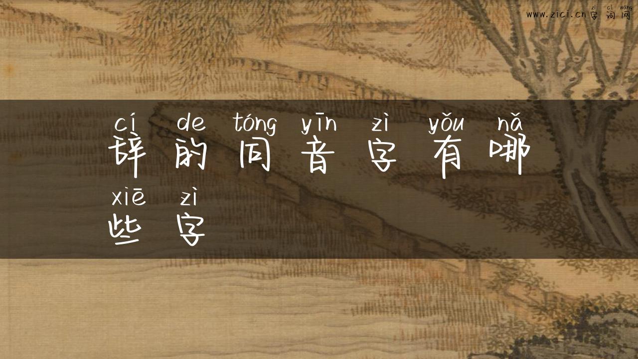 辞的同音字有哪些字