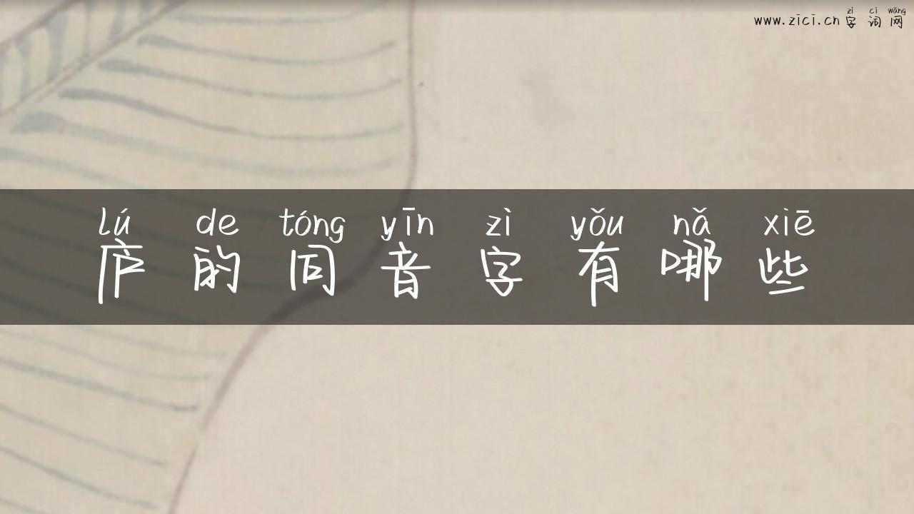 庐的同音字有哪些