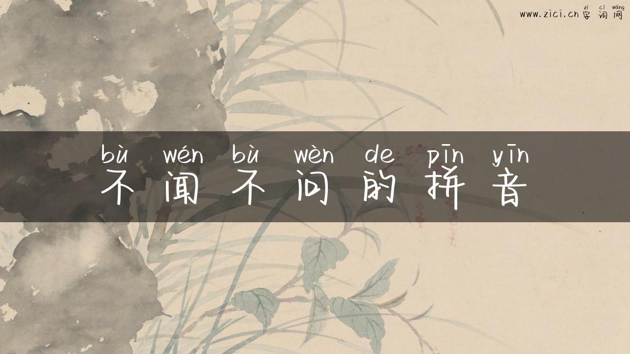 不闻不问的拼音