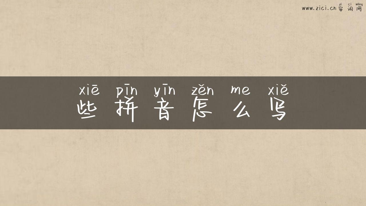 些拼音怎么写