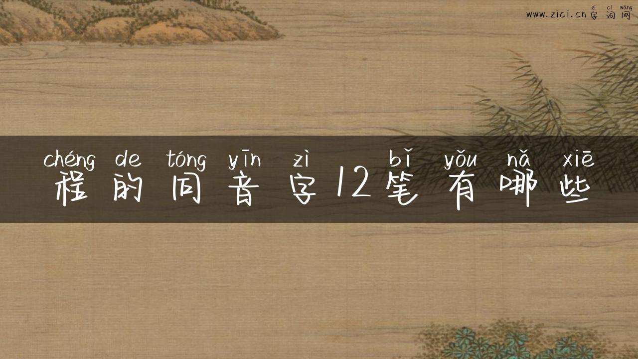 程的同音字12笔有哪些