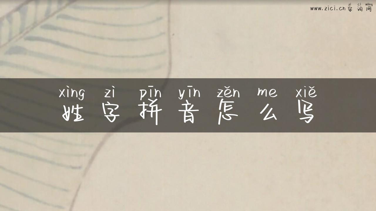 姓字拼音怎么写