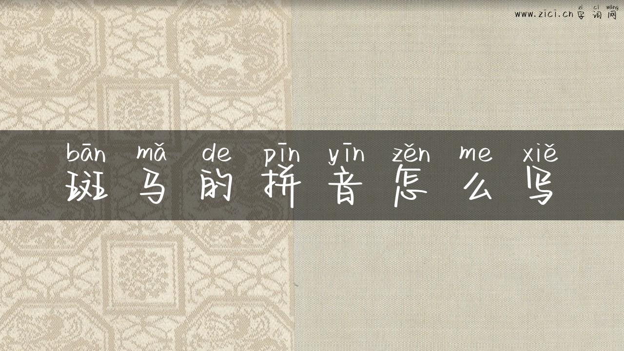 斑马的拼音怎么写