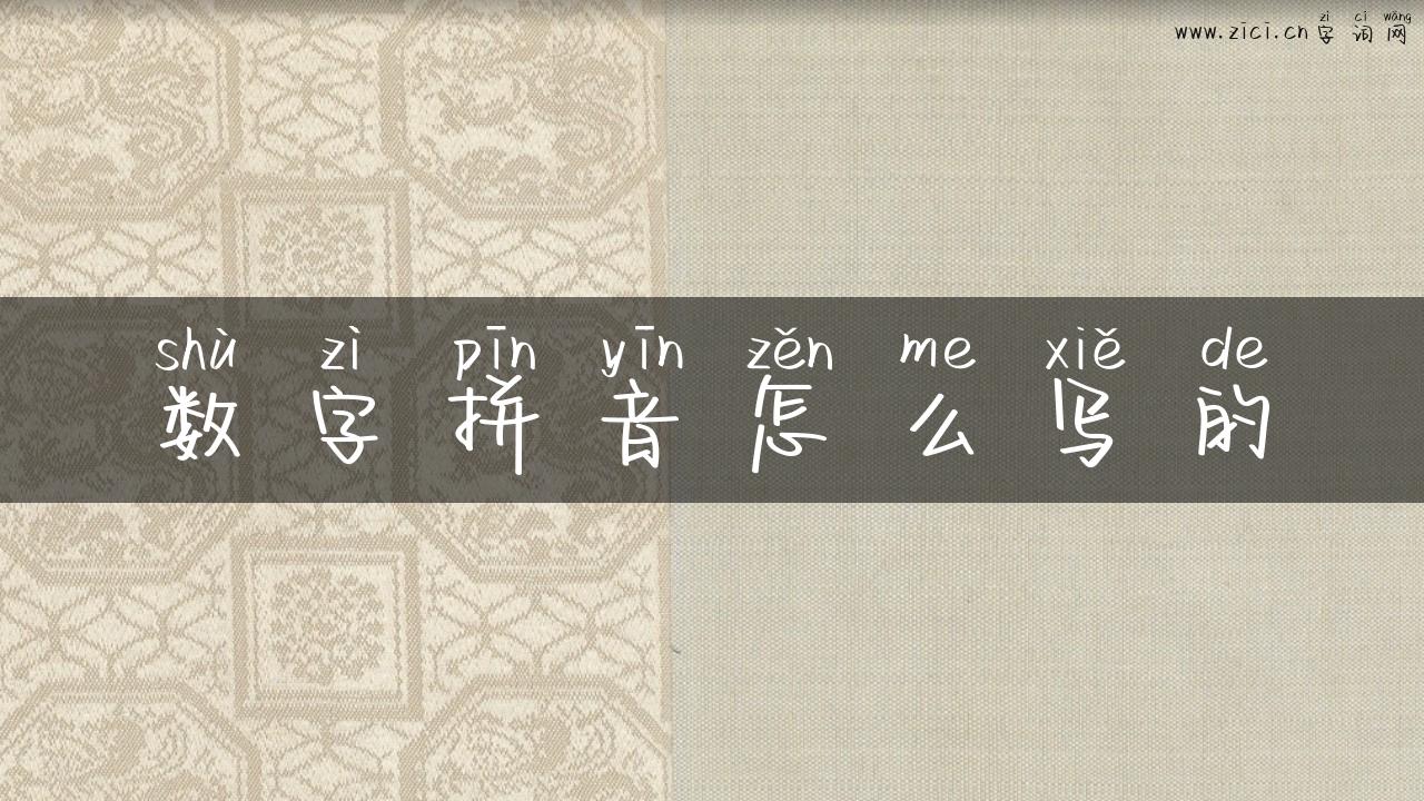 数字拼音怎么写的